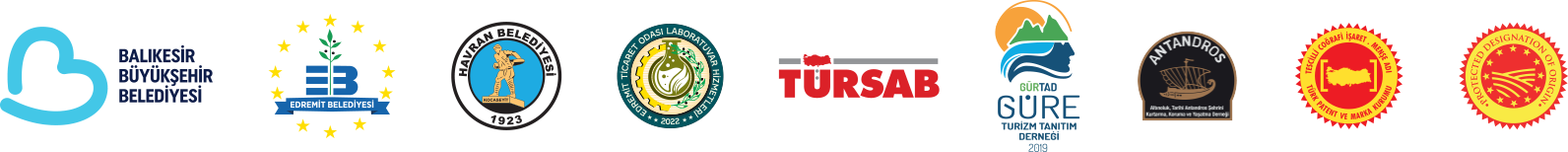 Balıkesir Büyükşehir Belediyesi, Edremit Belediyesi, Havran Belediyesi, ETO Laboratuvarı, TÜRSAB, GÜRTAD Güre, Antandros ve diğer destekçi kurumlar